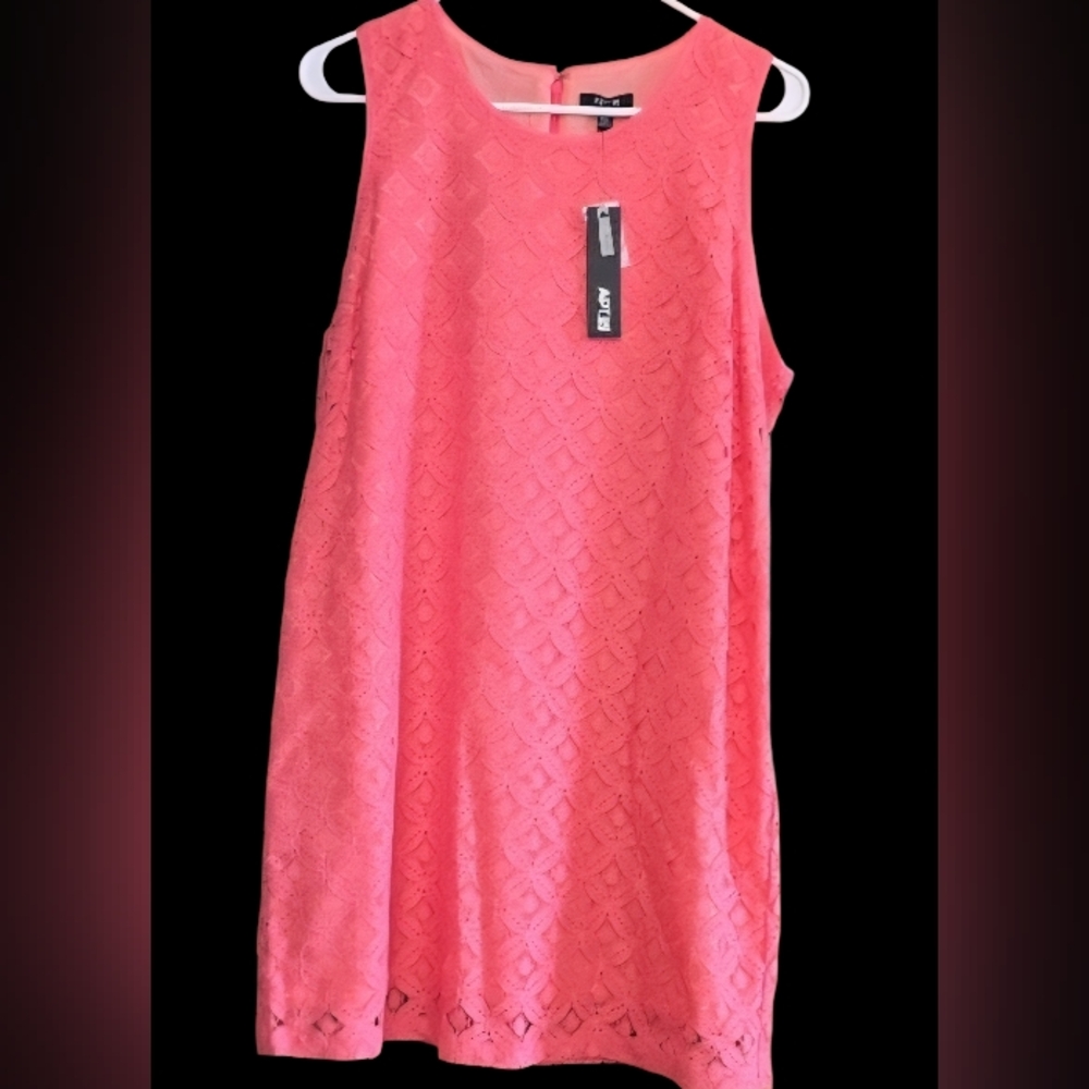 NWT Apt. 9 Coral Sheath Mini‎ Dress Y2K Spring Summer Lace Dressy Or Casual